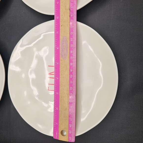 Rae Dunn PARTY & FUN Plates Red Writing - Picture 3 of 8